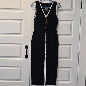 NWOT: Contrast Sleeveless Maxi Sweater Dress